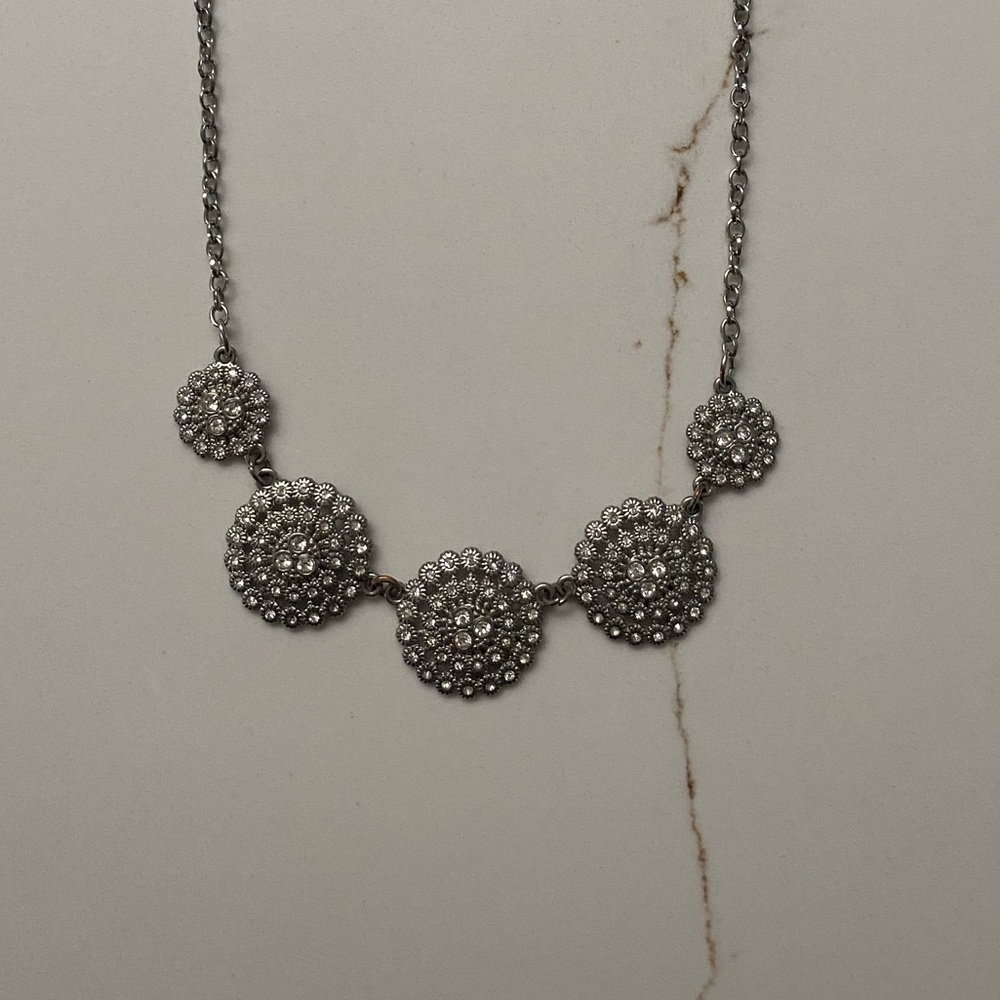 Silver statement necklace